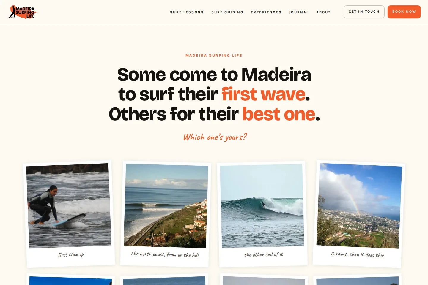 Página inicial do site da Madeira Surfing Life